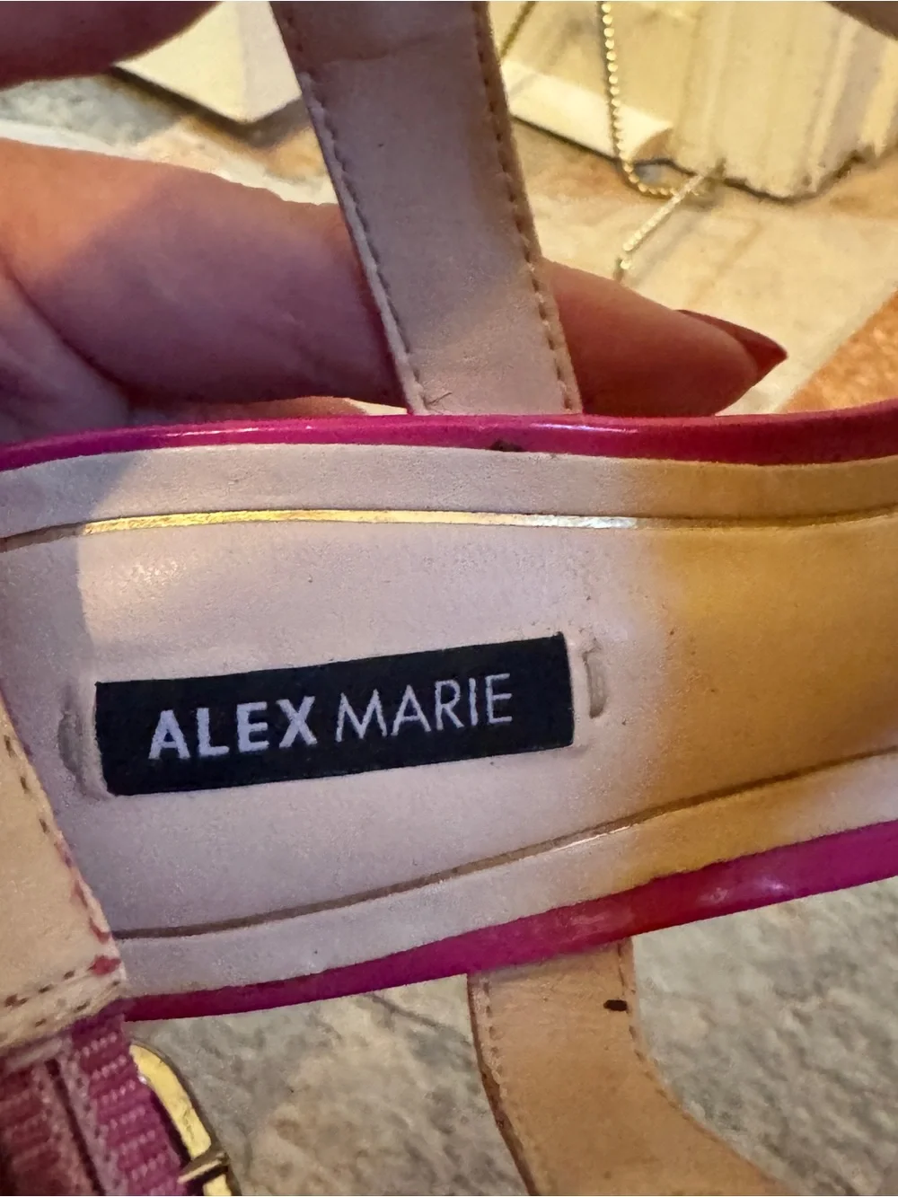 Gorgeous Alex Marie Hot Pink T-Strap Open-Toe Textured Heels!